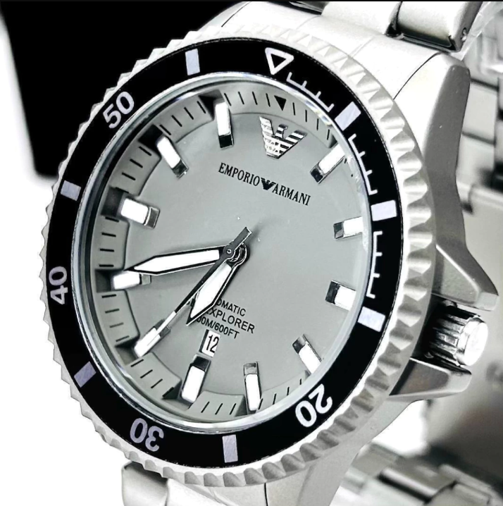 Primeira linha - Sea Explorer TP - Cinza - Pulseira de aço - À PROVA D’ÁGUA